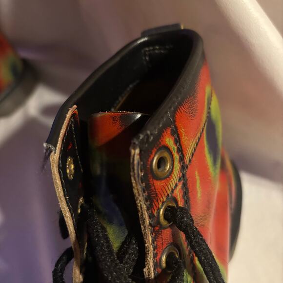 Rare Dr Doc Martens Tie Dye Combat Boot 90s Vintage Original England US 8.5 UK 6 - Picture 15 of 16
